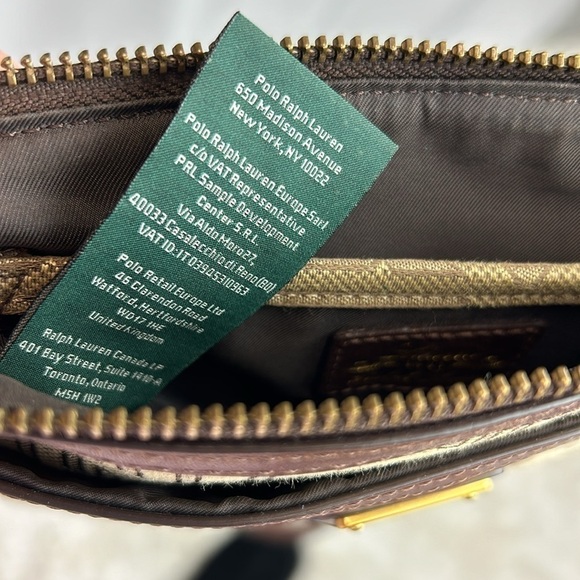 Lauren Ralph Lauren Signature Logo Canvas Crossbody Bag Authentic - Picture 9 of 13